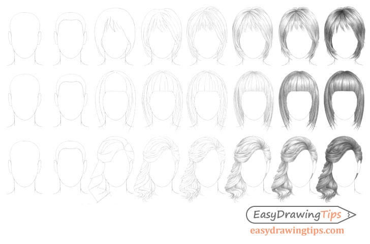 Featured image of post Hairstyles To Draw Step By Step